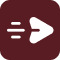Arrow icon on maroon background