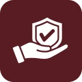 Assurance emblem with hand and shield