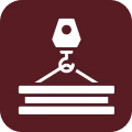 Crane lifting beams icon